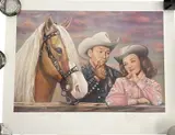 Title: "Is She Thinking of Me or Tom Mix" Medium: Limited edition by Details Artist: Gina Faulk, lithograph on paper Year: 1996, offered Jul 2026
