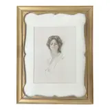 Portrait of a Young Woman by Harrison Fisher, 1907, Print on Paper Signature: Print-signed and dated "Harrison Fisher 1907" lower right Framing: Gilt Wood Frame with Scallo, offered Sep 2026