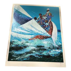 Mark King, Untitled (Sailing), Serigraph on paper