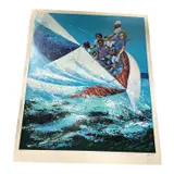 Mark King, Untitled (Sailing), Serigraph on paper