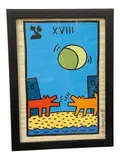 Tarot Series Medium: by Tarot Card Xviii, Mixed Media on Paper Signature: Bears signature and date "K. Haring 88" lower right, offered Sep 2026