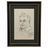 Untitled by P. Clobus, graphite portrait drawing dated 1990, offered Jul 2026