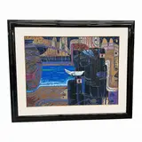 This large-scale limited-edition serigraph by Jamaican artist Adrian Wong Shue features a stylized by "Promises" by Adrian Wong Shue, Serigraph, offered Sep 2026
