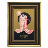 Erté, Pink Boa, Vintage graphic exhibition poster / lithograph print Features: Multi-tiered custom geometric matting, gold-toned gallery frame Specs (Dimensions): 31.5 x 41.5 inches (Frame size) Art Deco fashion illustration vintage exhibition poster French glamour theatrical costume design Romain de Tirtoff pink feather boa plume fan flapper era graphic print lithograph gold and black geometric matting custom framing decorative wall art high fashion gallery display fine art inventory estate auction catalog ready.