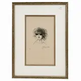A striking and ethereal portrait depicting a figure with soft by "Untitled" by Leonor Fini, Lithograph on Paper, offered Sep 2026