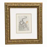 Salvador Dalí, The Punishment of Vanni Fucci (Inferno, Canto 24/25) The Divine Comedy, 1951–1964 Publisher: Les Éditions d'Art Les Heures Claires, Paris Marks: Blindstamp signature "Dalí" in the lower right margin; block-signed in image Provenance / Documentation: Includes Park West Gallery registration/inventory label on verso (Reg# 39668.0746, Lot# 242) Framing: Housed in an ornate carved gilt wood frame with a double mat and gold fillet, Wood engraving in color on paper after a watercolor