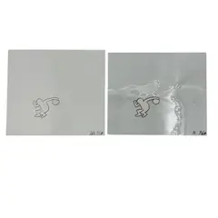 Keith Haring, "Man Bowling", Drawing on paper and acetate Quantity: Set of 2