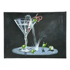 "Martini Splash with Olives" by Michael Godard, Acrylic on canvas, offered Sep 2026