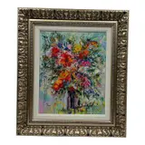 Flowers at Mar a Lago by Jean-Claude Duvaiv, Textured giclée / mixed media graphic on canvas Signature: Hand-signed in paint lower right; hand-signed, titled, and nu, offered Sep 2026