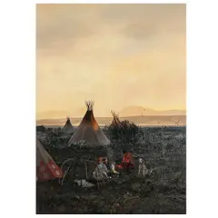 Untitled by Michael Coleman, oil on board painting "Blackfoot Encampment", offered May 2024