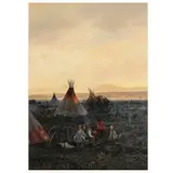 Michael Coleman, Untitled, oil on board painting "Blackfoot Encampment"