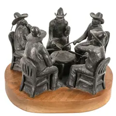 Untitled by Allan Houser, bronze on wood base, "Pow-Wow Singers", offered May 2024