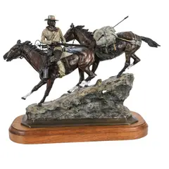 Untitled by Earle Erik Heikka, bronze on wood plinth, "Pursued", offered May 2024