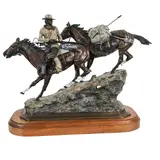 Earle Erik Heikka, Untitled, bronze on wood plinth, "Pursued"