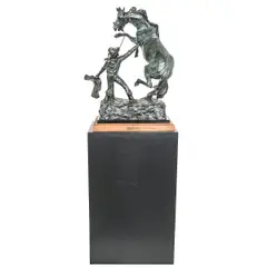 Mehl Lawson, Untitled, bronze, "Sacking the Blue Roan". Title, artist and foundry incised at base, "Her