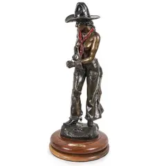 Untitled by Robert Broshears, bronze on wood base, "Wild West", offered May 2024