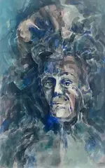 Saunders Schultz, Abstract Portrait, 1979, Watercolor on Paper