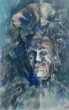 Saunders Schultz, Abstract Portrait, 1979, Watercolor on Paper