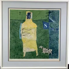 Max Papart, Personnage au Chien, 1969, Mixed Media Color Lithograph on Wove Paper