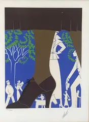 La Promenade by Erté, screenprint, offered May 2026