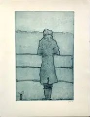Horst Janssen, Woman Looking Out (1971-72), Etching on Paper
