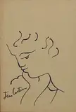 Jean Cocteau, Profile of a Young Man, ink on paper