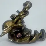 Cherub Riding a Dolphin on Waves by Giovanni Schoeman, 1978, Bronze Sculpture, offered Feb 2026