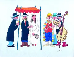 Jovan Obican, Wedding Ceremony, Oil on Canvas