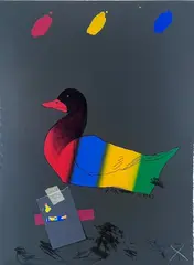 Raymond Saunders, Duck Out of Water from the America: The Third Century portfolio, 1975, Mixed Media