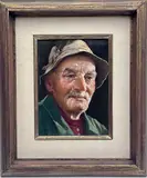Bernd Funke, Untitled, Oil on Board Portrait Tyrolean Gentleman with Hat