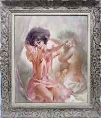 Julian Ritter, Untitled, Oil on Canvas of Two Nude Female