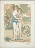Vértes Marcell, Deux Femmes, Color Lithograph