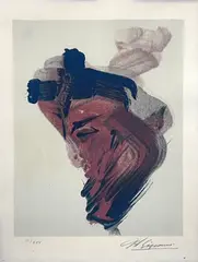 David Alfaro Siqueiros, Meditation from the Mexican Suite, Color Lithograph