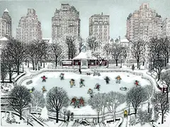 Cuca Romley, SKATING IN CENTRAL PARK, SERIGRAPH ED. 159/175