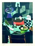 Marcel Mouly, "LA GUITARE BICOLORE" COLOR, LITHOGRAPH