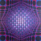 Victor Vasarely, "OND FIRE" COLOR, SILKSCREEN