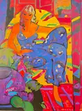 Manel Anoro, "DONA AMB VESTI BLAU", OIL ON CANVAS. 1994