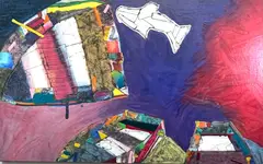 Peter Marcus, "UNTITLED" ORIGINAL, 1990, MIXED MEDIA ON CANVAS