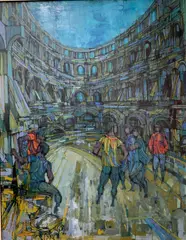 Larry Cabaniss, Untitled, OIL PAINTING OF COLLISEUM