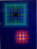 Victor Vasarely, Untitled, SCREENPRINT SILKSCREEN SPHERE AND CUBE