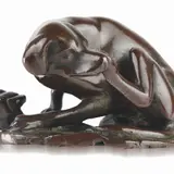 Barthélemy Prieur, Dog scratching its ear, This charming bronze depicts a small dog scratching its ear