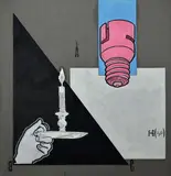 Consciousness Plays an Independent Role (a) by Massimiliano Azzarà, Oil on linen canvas, offered Jul 2023