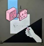 Consciousness Plays an Independent Role (c) by Massimiliano Azzarà, Oil on linen canvas, offered Jul 2023