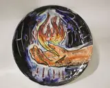 Alessandro Sabong 13TRuth, Holy Fire, 2013, Painted ceramic plate