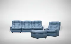 Michel Cadestin, Set of Sofa, Armchair and Pouf, 1970, Original design artwork realized by Michel Cadestin for Airbone
