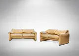 Vico Magistretti, Pair of Maralunga Sofas