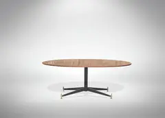 Vintage table by Ignazio Gardella, Vintage table with wooden top and adjustable black steel legs., offered Jul 2023