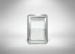 Alberto Rosselli, P800 Bookcase, 1970, P800 Saporiti metal and glass bookcase designed by Alberto Rosselli.