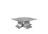 Francois Monnet, Coffee Table, 1970, Shaped steel and glass coffee table made for Kappa in the