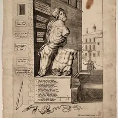 Antonio Lafreri, Io non son (come paio) un Babbuino…, 1550..., Depiction of Pasquino